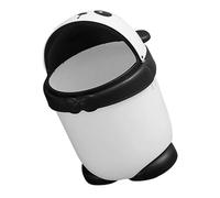 OUNONA Papelera Pequeña para Habitación Infantil Diseño de Panda, Plástico Resistente, Gran Capacidad y Tapa Abatible Adecuado para Dormitorio o Baño