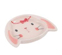 OUNONA Plato Pequeño de Cerámica Rosa Forma de Conejo, para Salsas | Servicio por Porción, Almacenamiento Ordenado, Acabado Suave, para Frutos Secos y Dulces, Buffet