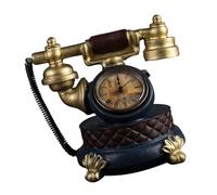 OUNONA Reloj Decorativo de Sobremesa Vintage en Resina Modelo de Teléfono Dorado para Decoración y Uso como Accesorio Fotográfico en Estanterías