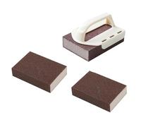 our fave Esponja de fregado de mango reemplazable para ollas y sartenes con almohadilla de papel de lija mango ergonómico para limpiar utensilios de cocina