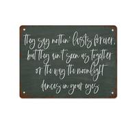 Our Love Story Vintage Metal Sign Established Date Romantic Tin Plaque for Bedroom Living Room Home Wall Decor 8 X 12 Inch