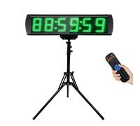 Ousmile Reloj Digital Pared, Cronometros Deportivos 5'' con Soporte, 6 dígitos Temporizador de Cuenta Atrás/Arriba con Control Remoto, 12/24H Temporizador Digital para Maratón el Hogar Gimnasio Garaje