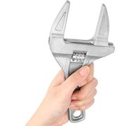 Ousuwo Llave inglesa ajustable de aleación de aluminio ligera, herramienta de fontanería de mandíbula ancha de 6-68mm y mango corto para instalación y reparación de tuberías de lavabo de baño, llave