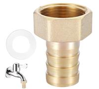 Ousuwo Paquete de 1 boquilla de latón de 19 mm, conector de manguera de rosca hembra de 3/4 pulgadas con hexagonal para conexiones de tubería y jardín