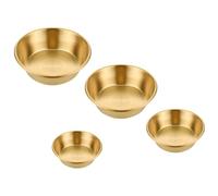 Outanaya Juego de 4 Recipientes para Condimentos de Acero Inoxidable Dorado, Multiusos Rebabas, Ideales para Picnic y Reuniones Familiares