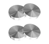 Outanaya Pletina Aluminio Redonda de Aleación para Mesa de Vidrio, 4 Piezas, Disco Circular Plateado para Mesa de Té en Hogar y Hotel