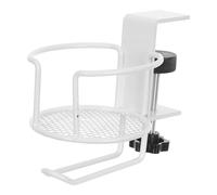 Outanaya Soporte para Vasos de Escritorio con Clip Giratorio 360° y Gancho | Hierro y Metal, Pinza con Ajuste y Almohadillas, para Café, Tazas y Puestos de Juego