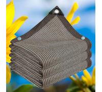 Outdoor e Cloth 90 % de protección UV resistente al desgarro, tela con ojales para balcón y jardín, color marrón, 3 x 5 m, red antigranizo e solut