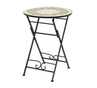 Outdoor Living By Decoris Mesa Atenas plegable con mosaico de olivas negra ø58 x 75 cm