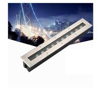 Outdoor Recessed Floor Landscape Light 85-265V Rectangle Buried Lights, IP65 Waterproof Step Underground Light(Green,18W)