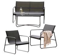 Outfit Muebles de jardín 4 piezas Negro