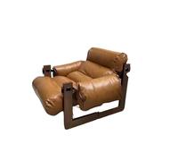 OUTIFUOTPP En la Sala de Estar, Hay sillones Cuero Tradicionales, cómodos y sillas reclinables Retro Madera Maciza(Orange)