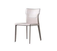 OUTIFUOTPP Silla de Comedor Italiana Cuero, Silla Moderna Minimalista con Acento Color Crema, Taburete Respaldo diseño Espacio pequeño, cafetería for el hogar(A)