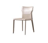 OUTIFUOTPP Silla de Comedor Italiana Cuero, Silla Moderna Minimalista con Acento Color Crema, Taburete Respaldo diseño Espacio pequeño, cafetería for el hogar(B)