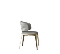 OUTIFUOTPP Silla de Comedor Lujo Moderna Estilo Italiano Acero Inoxidable Brillante Elegante, Acabado Dorado, Tela Cuero, Uso en el hogar y la Sala Estar del Hotel(Model 6)