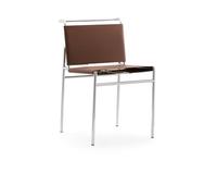 OUTIFUOTPP Silla de salón Estilo Italiano, Silla Comedor Restaurante, Cuero con Montar Acero Inoxidable, sillas Ocio, Respaldo for el hogar(Brown)