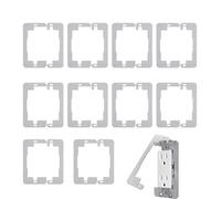 Outlet Spacers for Electrical Box, 10 Piece Stainless Steel Receptacle Extender Leveling Plate, Adjustable Wall Outlet Leveler for Workplace Construction Commercial Residential Home Renovation