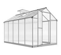 Outsunny 10'x6' Invernadero policarbonato canalón respiradero Techo | Invernaderos aluminio, Puerta con cerradura, para exteriores patio jardín traspatio