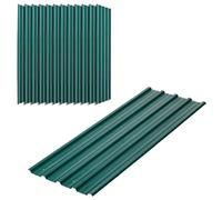 Outsunny 12x paneles para tejado de acero galvanizado, chapas perfiladas de techo 7m², para caseta de herramientas, cobertizo, garaje, exterior, 129x45cm, verde 45 cm