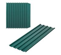 Outsunny 12x paneles para tejado de acero galvanizado, chapas perfiladas de techo 7m², para caseta de herramientas, cobertizo, garaje, exterior, 129x45cm, verde 45 cm