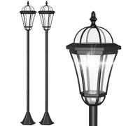 Outsunny Farolas solares Set 2 – luz LED blanca 3500K, IP44, apagado automático, negro