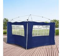 Outsunny Paredes laterales para carpa 3x2m, 2 piezas, tela Oxford, 2 ventanas, apto 3x3/3x6, azul