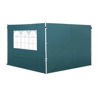 Outsunny 2 paredes laterales para carpa 3x3 m Tela Oxford con ventana 300x200 cm Verde oscuro