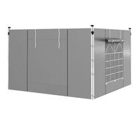 Outsunny 2 Paredes Laterales para Carpas 3 x 3/3 x 6 m 300x200 cm Gris | Paredes Laterales de Repuesto para Cenador, Tela Oxford, Ventana Enrollable, Puerta con Cremallera, para Fiestas