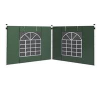 Outsunny 2 Paredes Laterales para Carpas 3 x 3/3 x 6 m 300x200 cm Verde | Paredes Laterales de Repuesto para Cenador, Tela Oxford, Ventana Enrollable, Puerta con Cremallera, para Fiestas