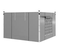 Outsunny 2 Paredes Laterales para Carpas 300x200 cm con Ventana Enrollable y Puerta con Cremallera para Carpa 3x3 m o 3x6 m Gris