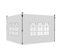 Outsunny Paredes Laterales para Carpa de 2 Paneles 295x195 cm con Ventana Blanco BLANCO