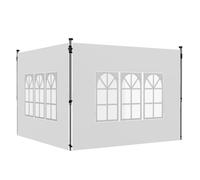 Outsunny 2 Paredes Laterales para Carpas de 3x3/3x4 m 295x195 cm Blanco | Paredes Laterales de Repuesto para Cenador, Tela Oxford, con Ventana, Jardín, Fiestas, Cortinas Carpa 3x3