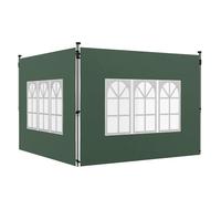 Outsunny 2 Paredes Laterales para Carpas de 3x3/3x4 m 295x195 cm Verde | Paredes Laterales de Repuesto para Cenador, Tela Oxford, con Ventana, Jardín, Fiestas, Cortinas Carpa 3x3