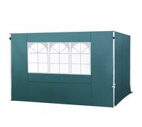 Outsunny 2 Paredes Parte Laterales para Carpa 3x3m Lado Parasol de Gazebo Tela Oxford con Ventana Medidas 300x200cm Verde Oscuro