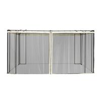 Outsunny 4 Paneles Laterales 352x207 cm para Carpa de Jardín Tela Mosquitera para Cenador Gazebo con Cremalleras y Anillas Negro Aosom España