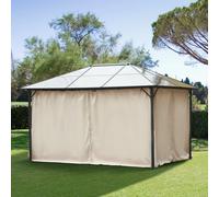 Outsunny 4 Paredes Laterales para Cenador 3,5x2 m con 48 Ganchos y Anillos Beige