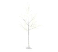 Outsunny Árbol de Abedul con 210 Luces LED con Base 20x20x150 cm Blanco | Blanco Cálido, Ramas Flexibles, para Decoración de Fiestas Cumpleaños Bodas