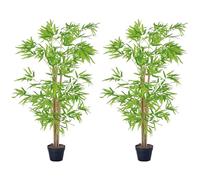 Outsunny Árbol de bambú Artificial Falso 1,5 m Hoja Realista Set de 2