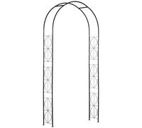 Outsunny Arco de Jardín de Metal para Rosas y Plantas Trepadoras Arco de Soporte para Plantas y Decoraciones 114x30x230 cm Negro Aosom España