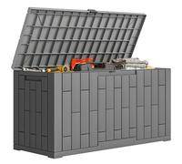 Outsunny Arcón Exterior 227L de Resina con Cerradura 106,5x43x54,5 cm Gris