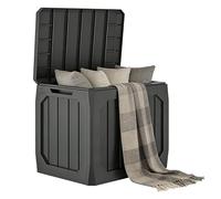 Outsunny Arcón Exterior Capacidad 121L, 2 Asas, Tapa, 56x45x53 cm, Negro