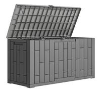 Outsunny Arcón Exterior Capacidad 227L Baúl de Almacenaje Exterior Resistente al Agua y a los Rayos UV con Cerradura Gris