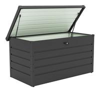 Outsunny Arcón Exterior Capacidad 311L Baúl de Almacenaje de Acero con Cerradura Llave Pistones Neumáticos 120x62x62 cm Gris