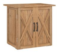 Outsunny Armario de Exterior de Madera Caseta de Jardín 77x55x72 cm Marrón | Exterior, 2 Puertas Magnéticas, Cobertizo de Jardín, Almacenamiento de Herramientas
