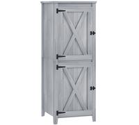 Outsunny Armario de madera compacto para herramientas de jardín, armario de jardín con puertas con cerradura, gris claro Aosom España
