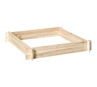 Outsunny Arriate de Madera de Jardín Cuadrado Suelo de Huerto Urbano Jardinera Macetero para Cultivos Plantas 100x100x16 cm Natural Aosom España