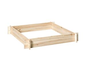 Outsunny Arriate de Madera de Jardín Cuadrado Suelo de Huerto Urbano Jardinera Macetero para Cultivos Plantas 100x100x16 cm Natural Aosom España