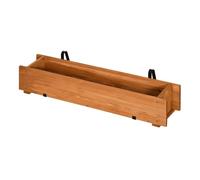 Outsunny Jardinera madera rectangular Suelo/Pared 2 drenajes 2 ganchos 91x18x16,5 cm Natural