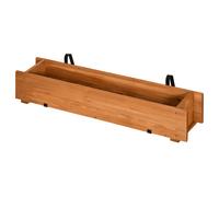 Outsunny Jardinera madera rectangular Suelo/Pared 2 drenajes 2 ganchos 91x18x16,5 cm Natural