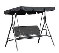 Outsunny - Balancín de jardín (3 plazas, gran confort, impermeabilizado, reclinación ajustable, asiento y respaldo ergonómico, acero textileno, color gris